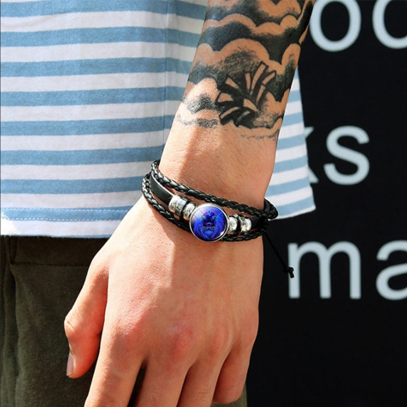 Sternzeichen Sternbild Armband, geflochtenes Design Unisex