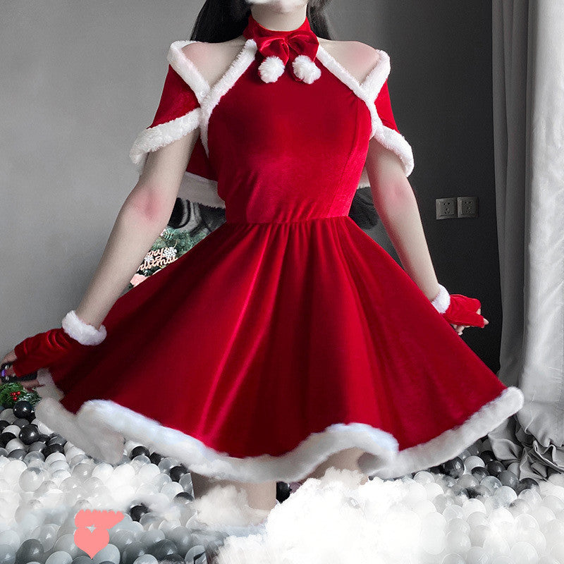 Verführerisches Kostüm Cos Maid Weihnachten Halloween