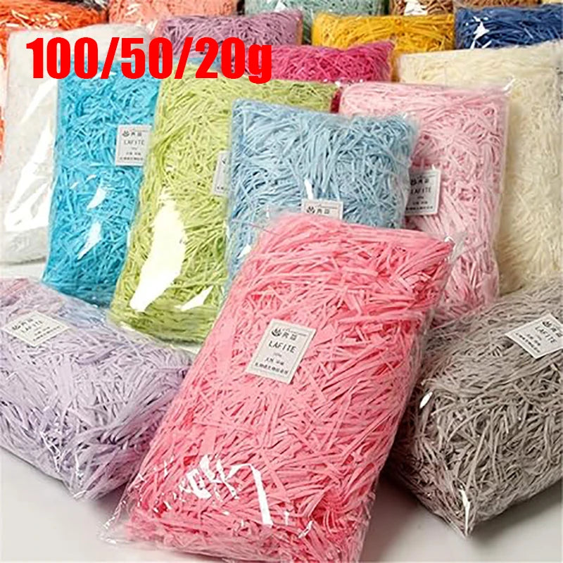 Bunte Raffia Papier-Schnipsel und -Stränge, geschreddertes Knister-Konfetti zum Verpacken