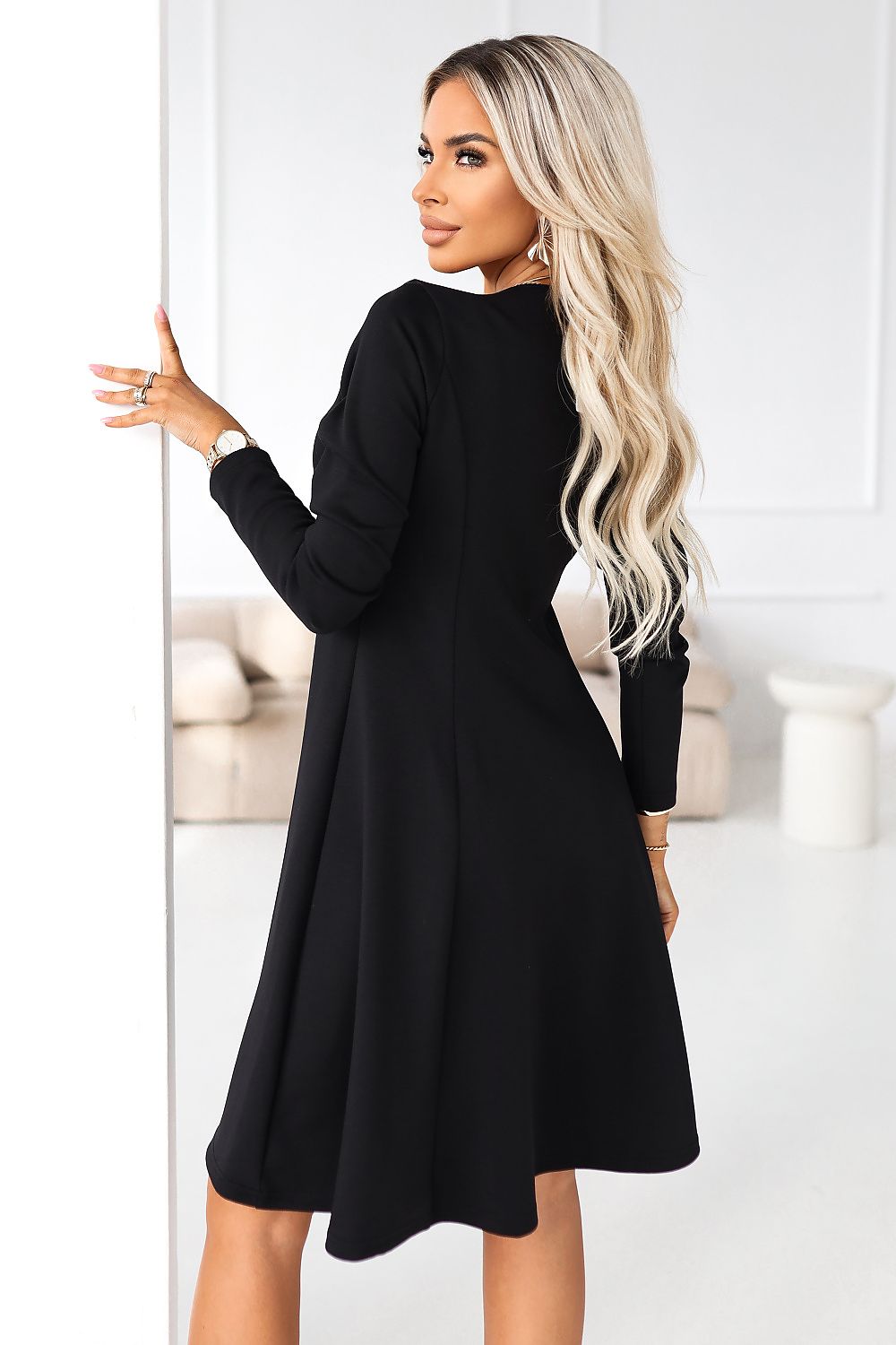 Damen Alltagskleid Minikleid von Numoco schwarz Seitenansicht