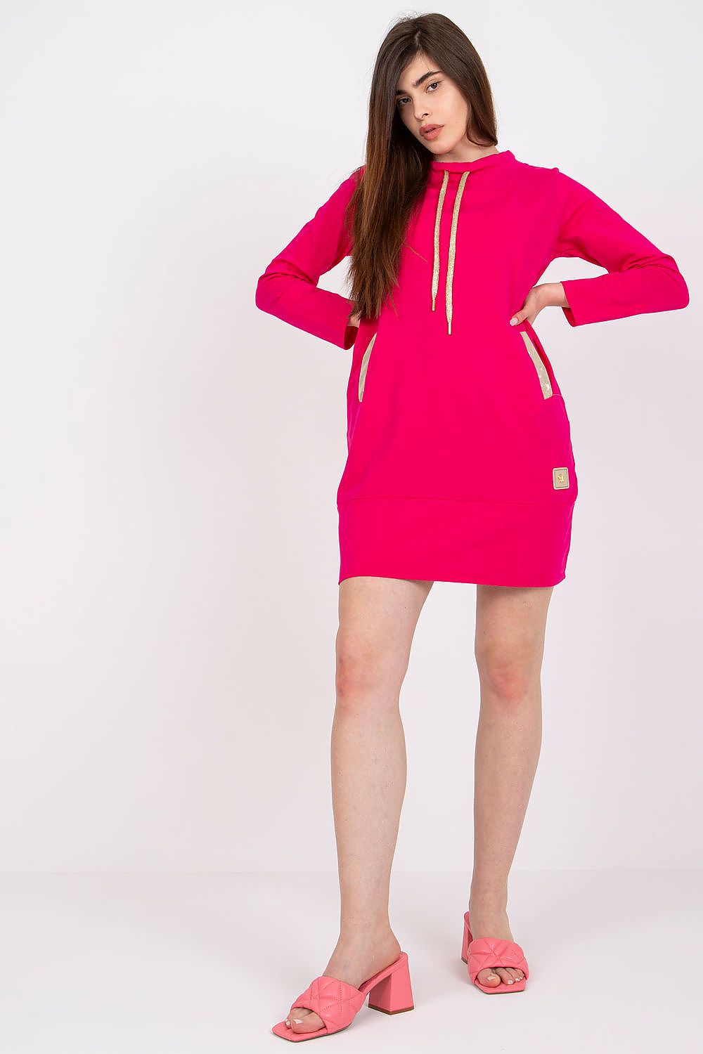 Damen Alltagskleid aus Baumwolle von Relevance rosa