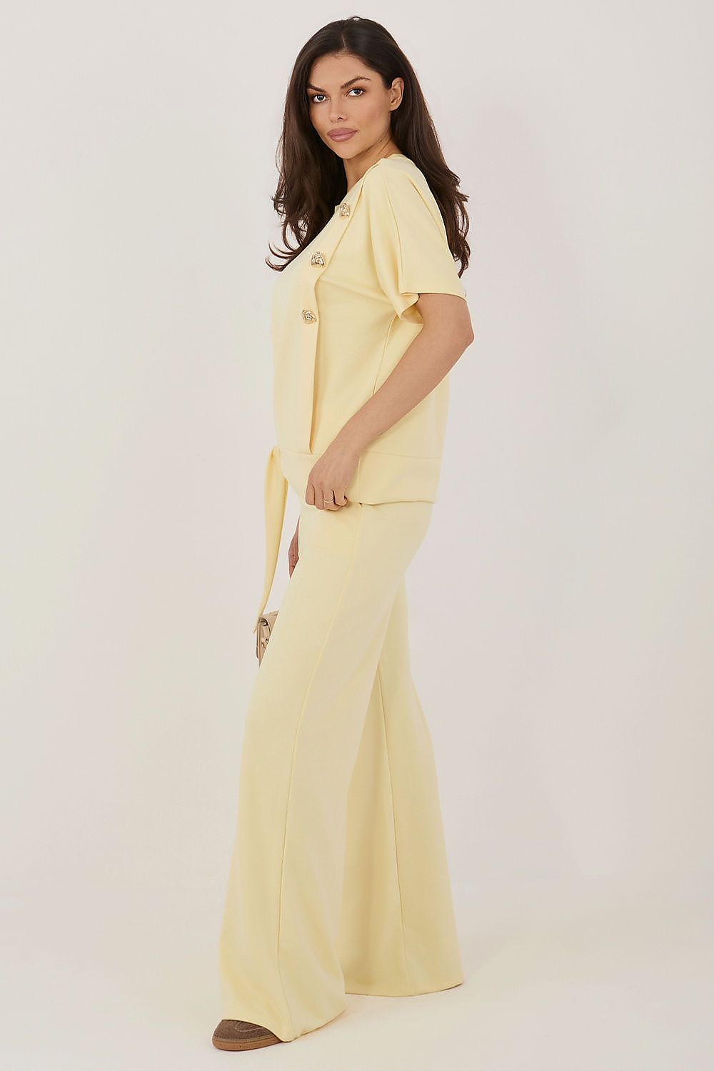 Damen Anzug-Set von Relevance – Weicher Stretch-Mix in trendigen Farben geblb Seitenansicht