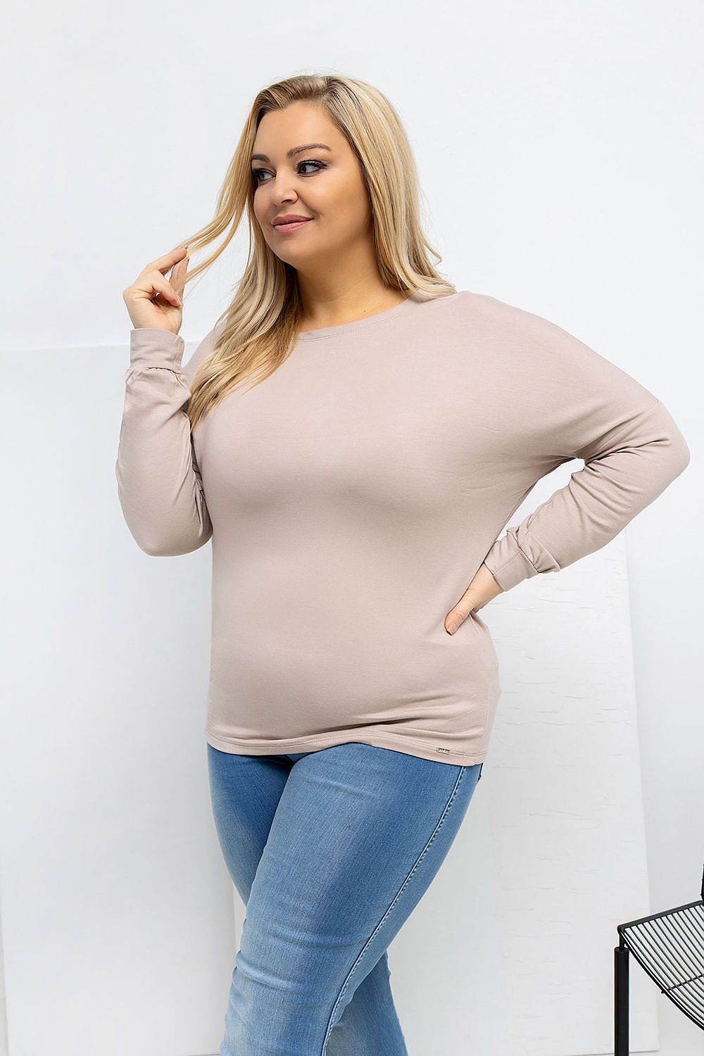 Damen Basic Plus-Size Shirt von Relevance beige
