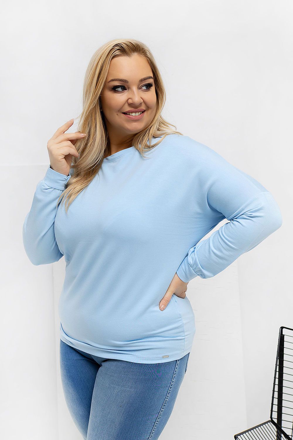 Damen Basic Plus-Size Shirt von Relevance blau