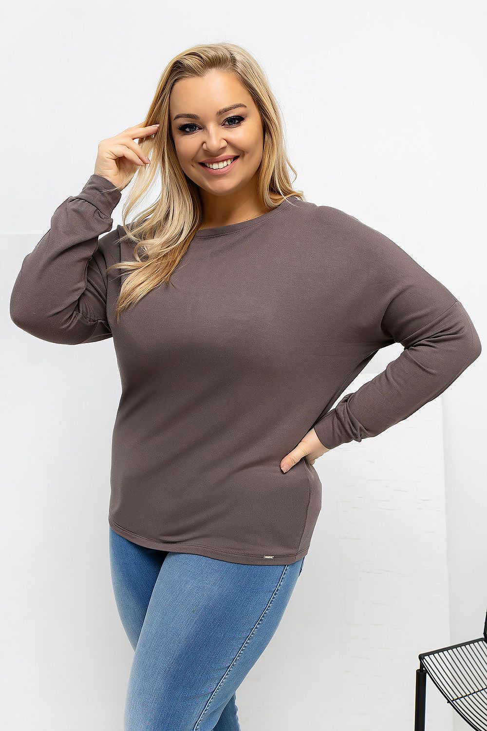 Damen Basic Plus-Size Shirt von Relevance braun