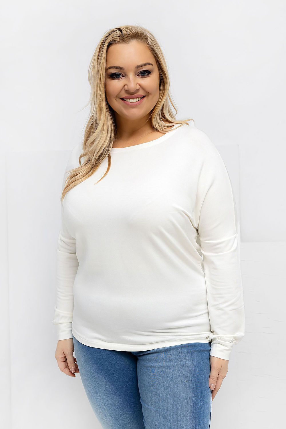 Damen Basic Plus-Size Shirt von Relevance weiß