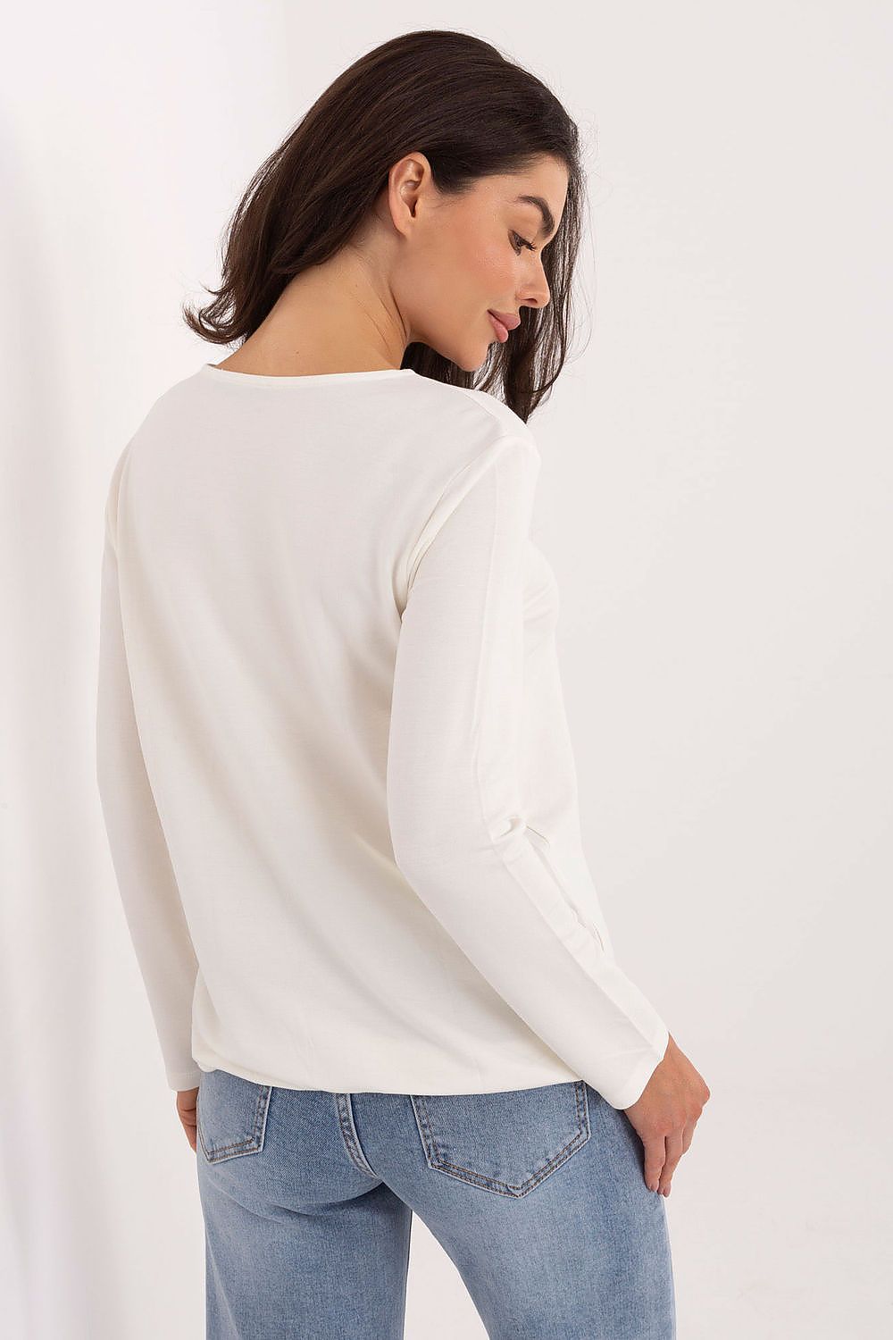 Damen Casual langarm Shirt von Relevance weiß Rückseite