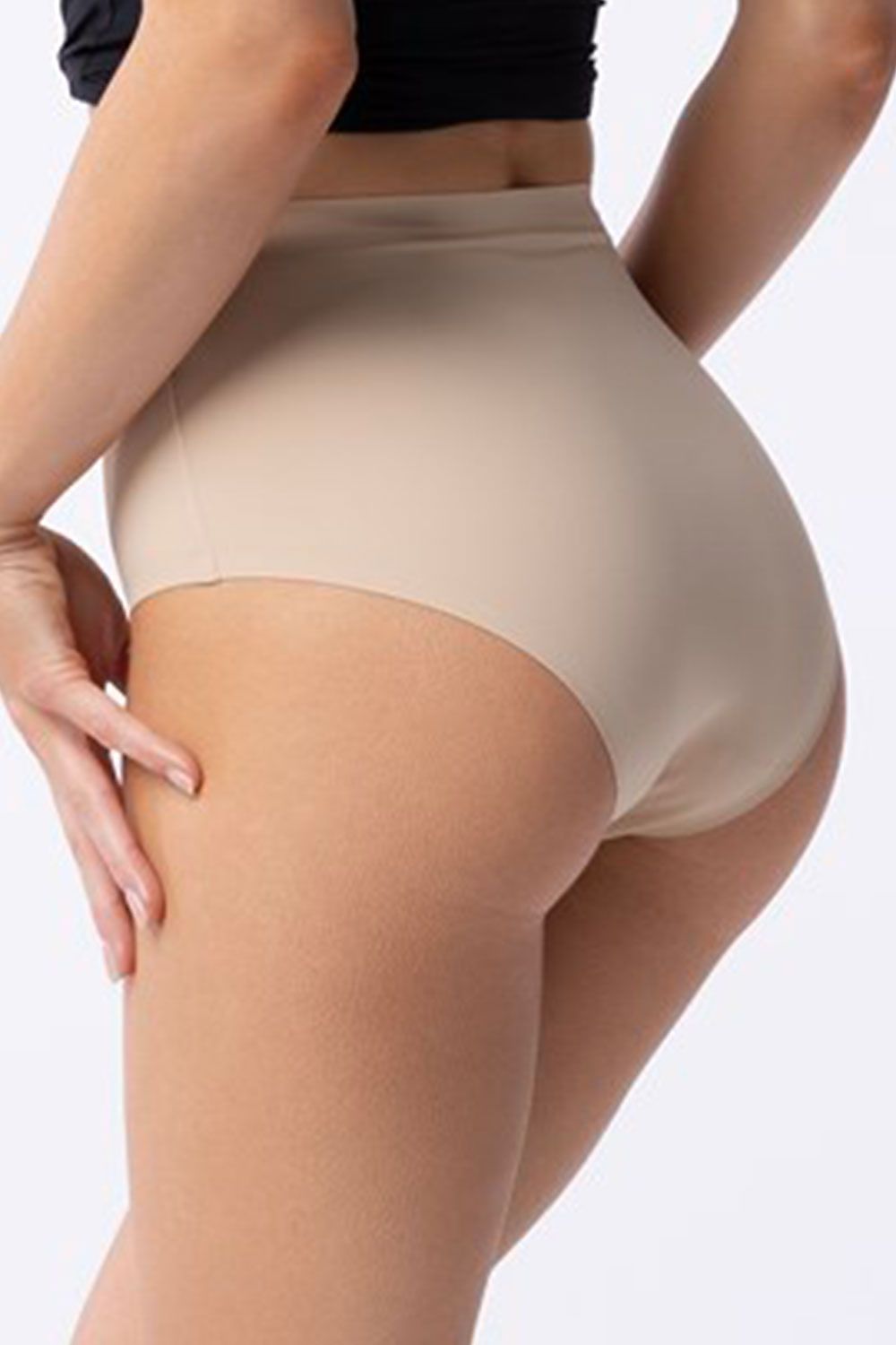 Damen Control High Waist Slip Höschen Julimex beige Seitenansicht