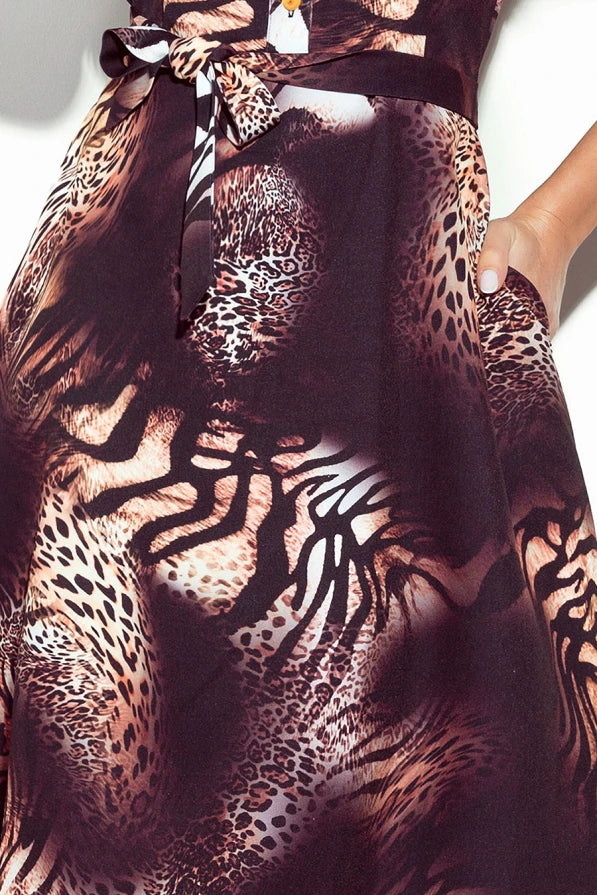 Damen Hemdkleid Alltagskleid von Numoco leo Ausschnitt