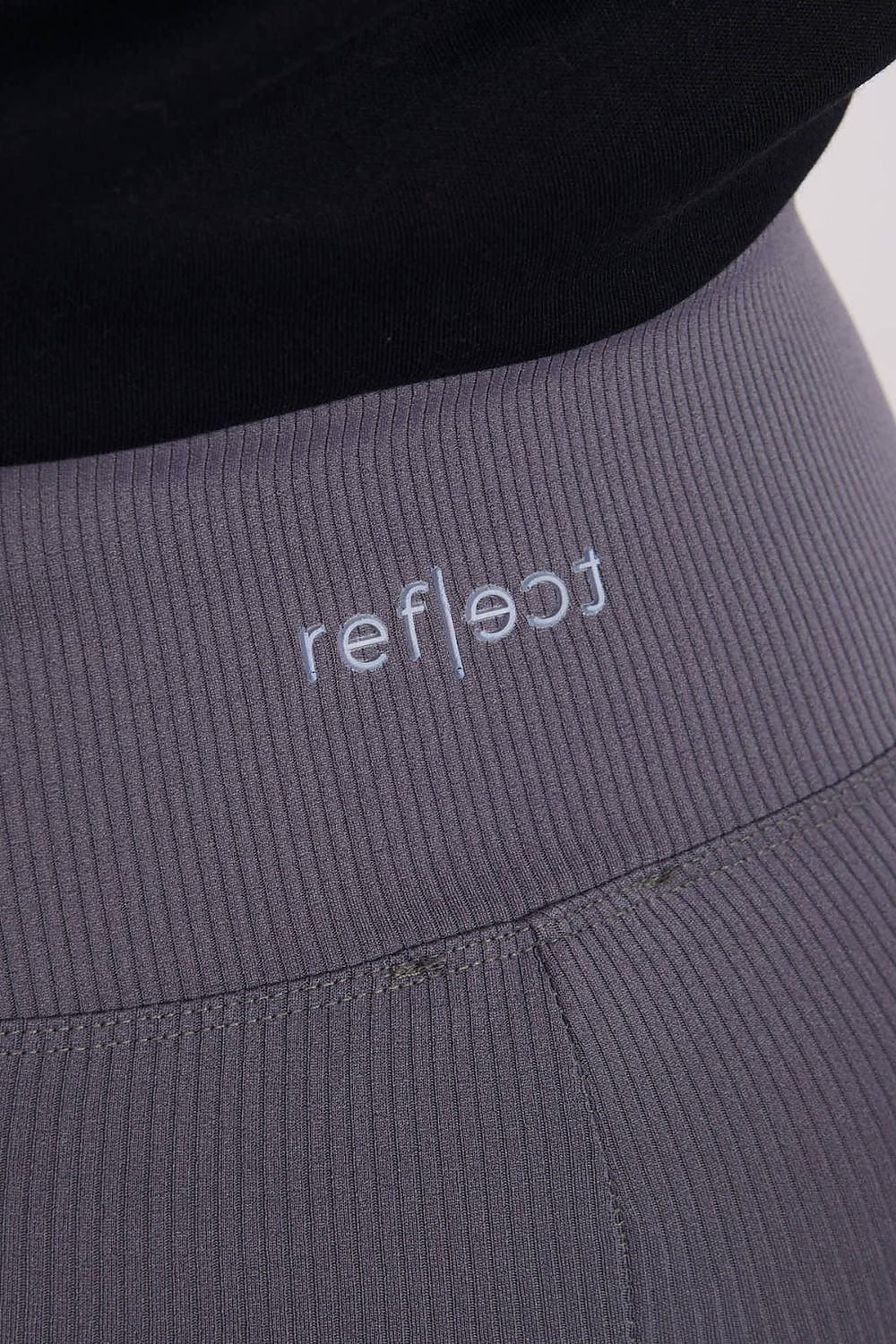 Damen High-Waist Leggings, Gerippt für Sport & Alltag von Relevance grau Bundansicht