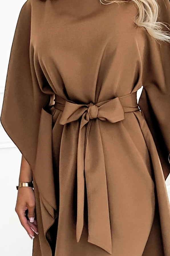 Damen Kleid Schmetterlingskleid Sofia von Numoco bronze Ausschnitt