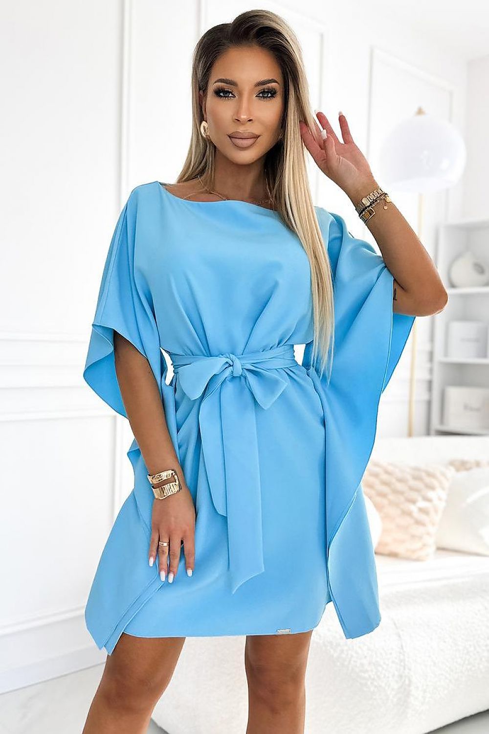 Damen Kleid Schmetterlingskleid Sofia von Numoco hellblau