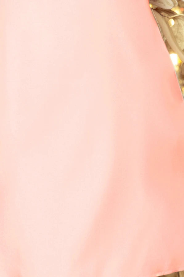 Damen "Neva" Trapez Minikleid von Numoco rosa Ausschnitt