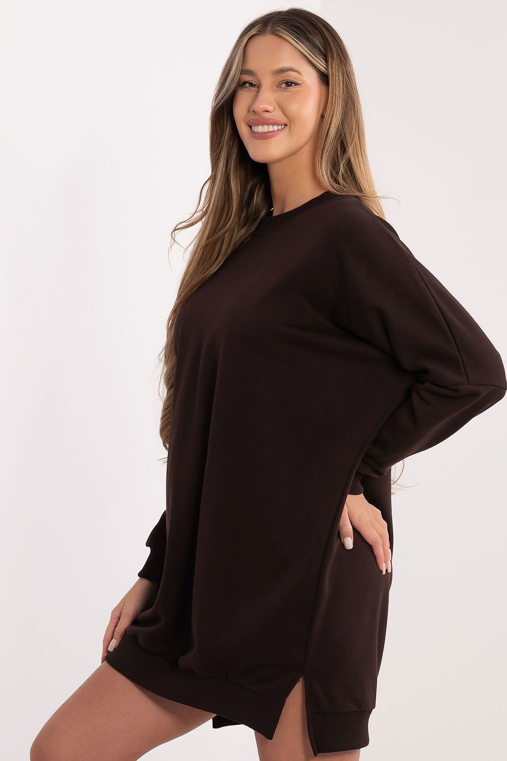 Damen Oversized Alltagskleid von Relevance braun