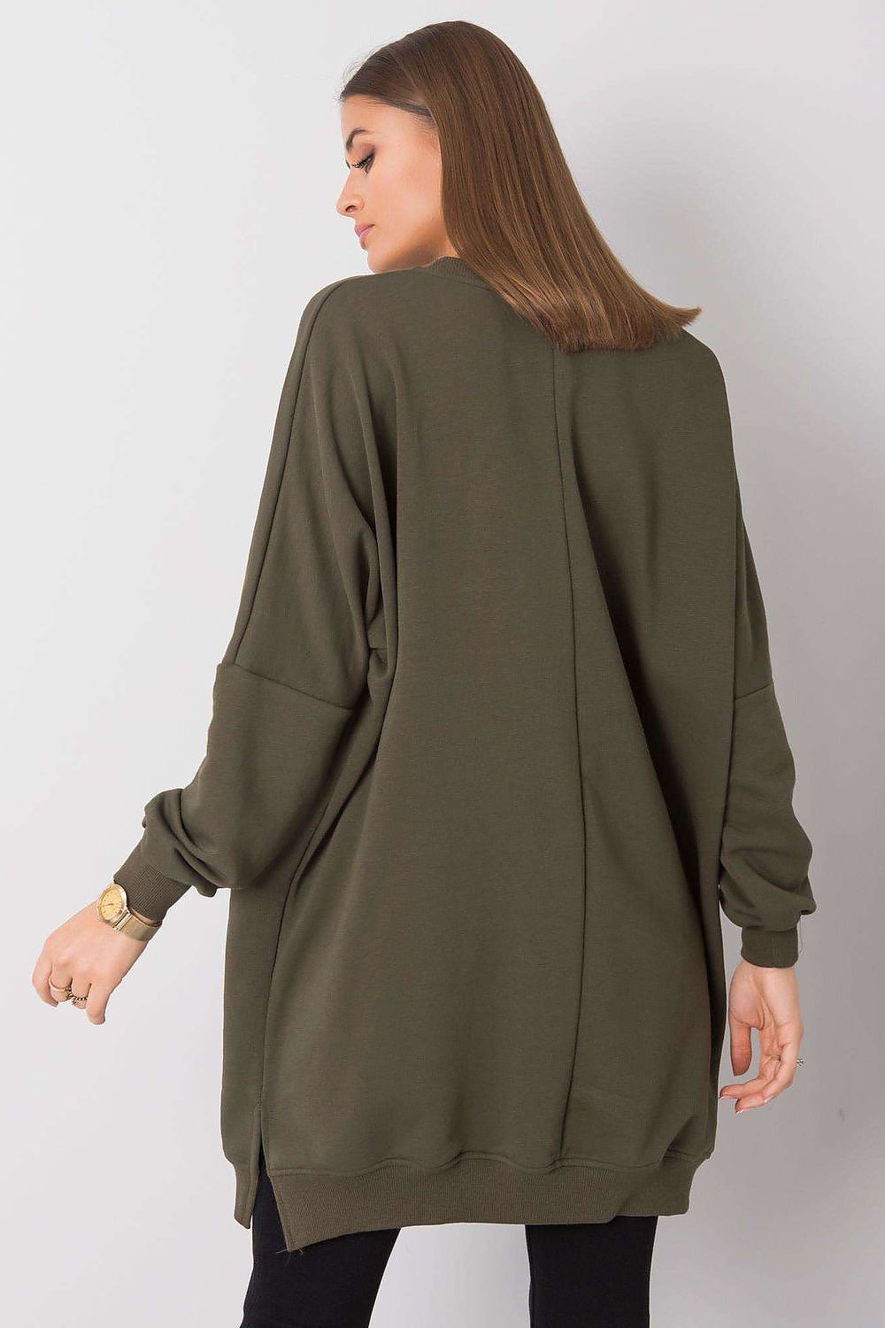 Damen Oversized Alltagskleid von Relevance olivgrün Rückseite