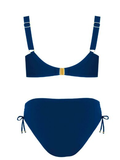 Damen Self Bikini Adriatic 3 mit Bügel-Cups, Fuller-Cut & Seitenschnüre von Barontex marineblau Rückseite