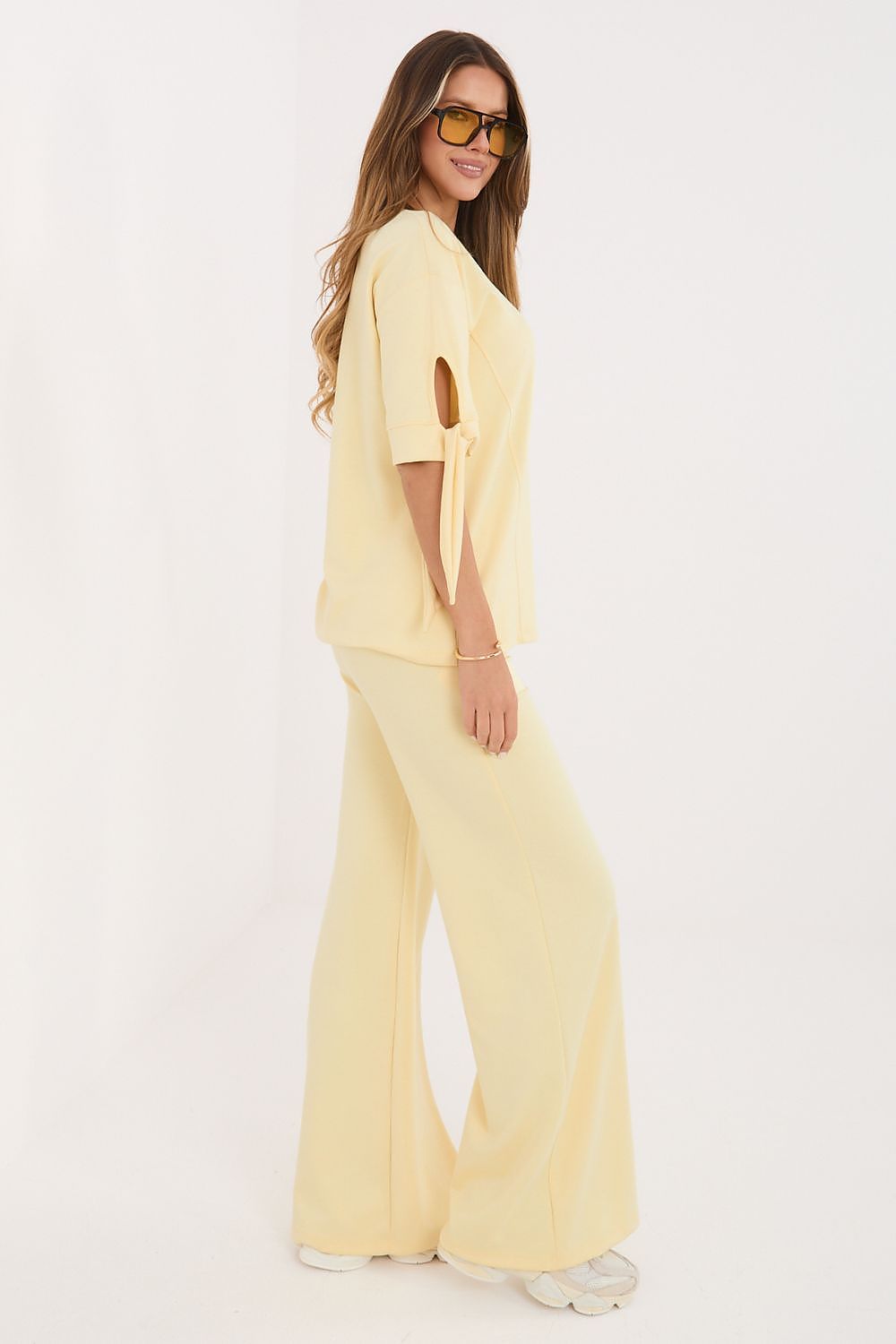 Damen Set Bluse & Hose 3/4-Ärmel, weite Beine & Seitentaschen Relevance Seitenansicht