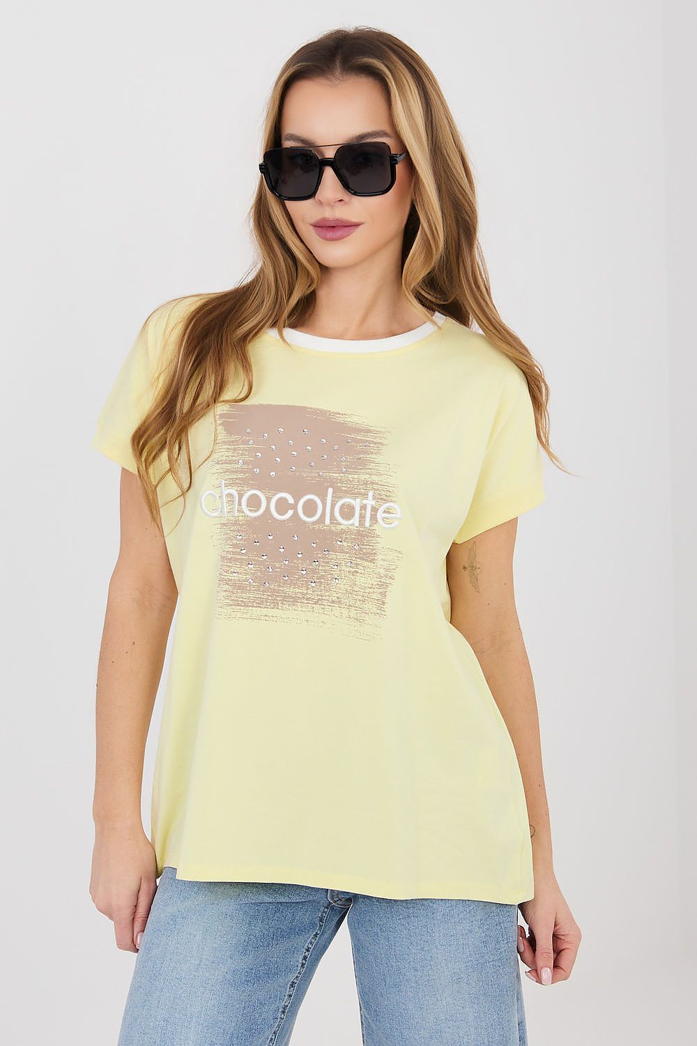 Damen T-Shirt "Chocolate" von Relevance gelb