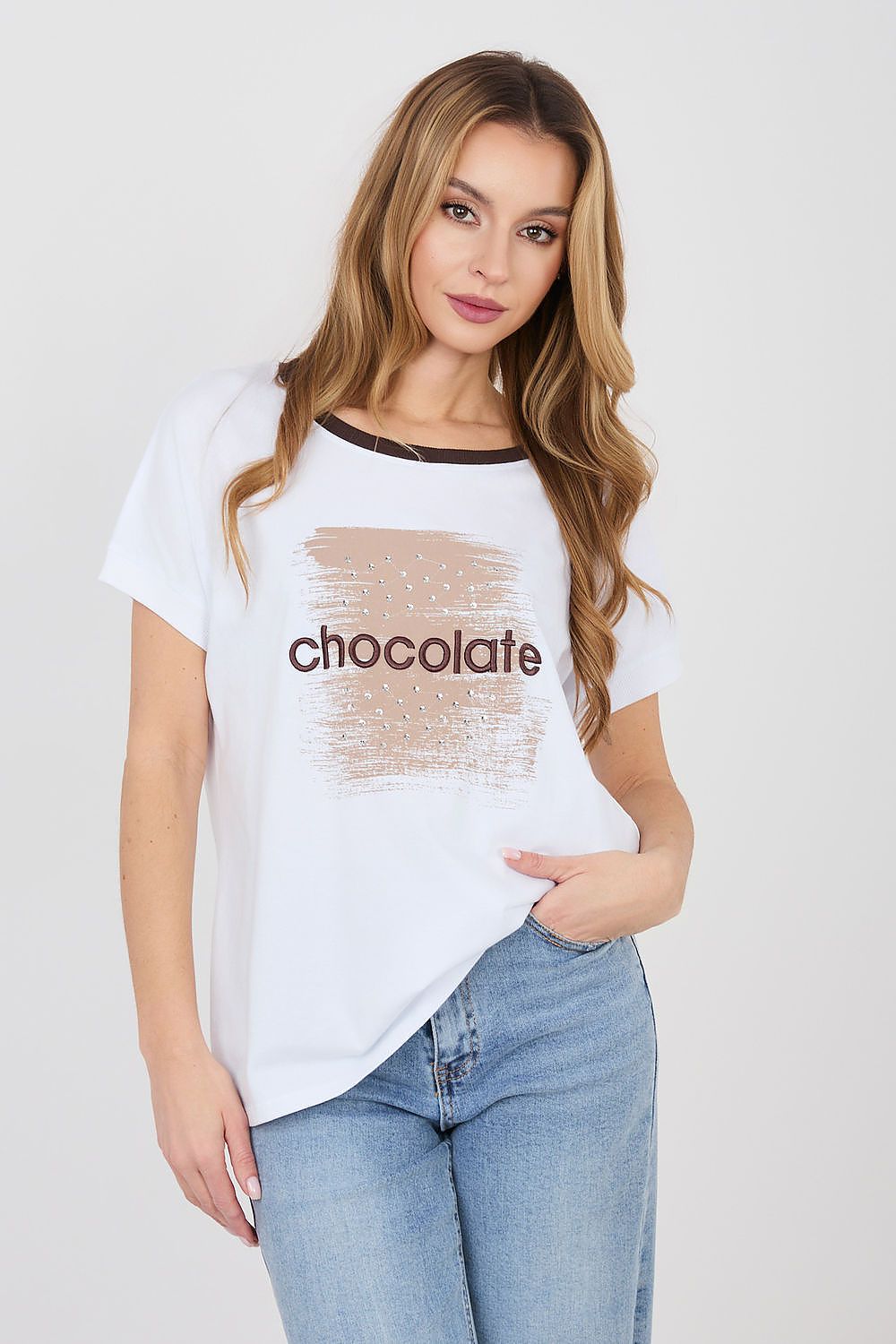 Damen T-Shirt "Chocolate" von Relevance weiß