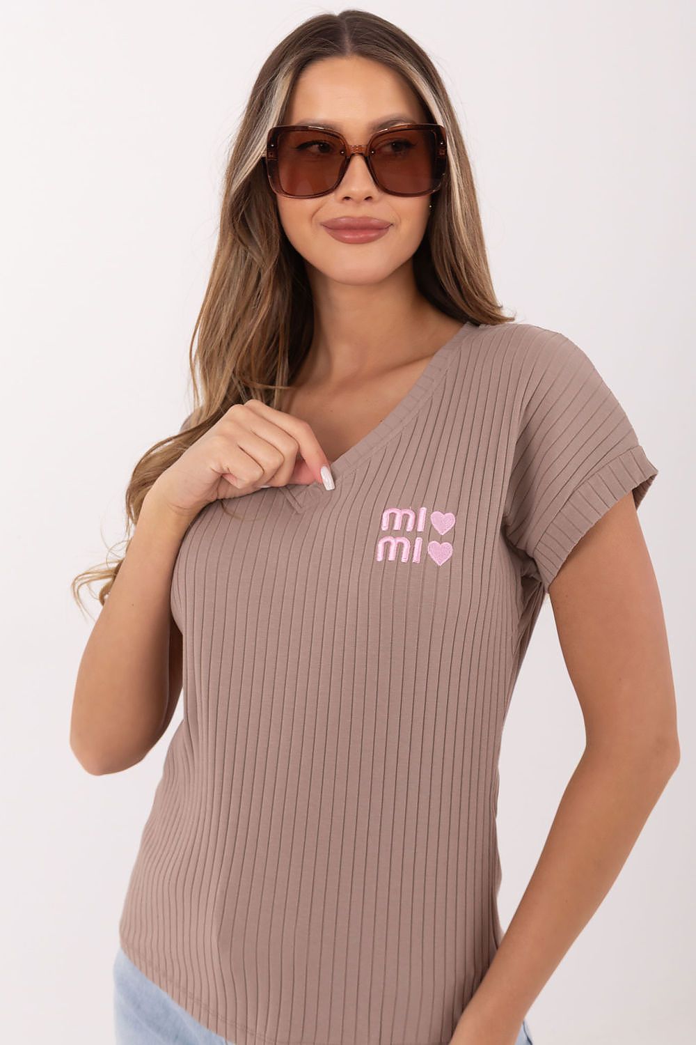 Damen kurzarm Shirt "MiMi" von Relevance beige