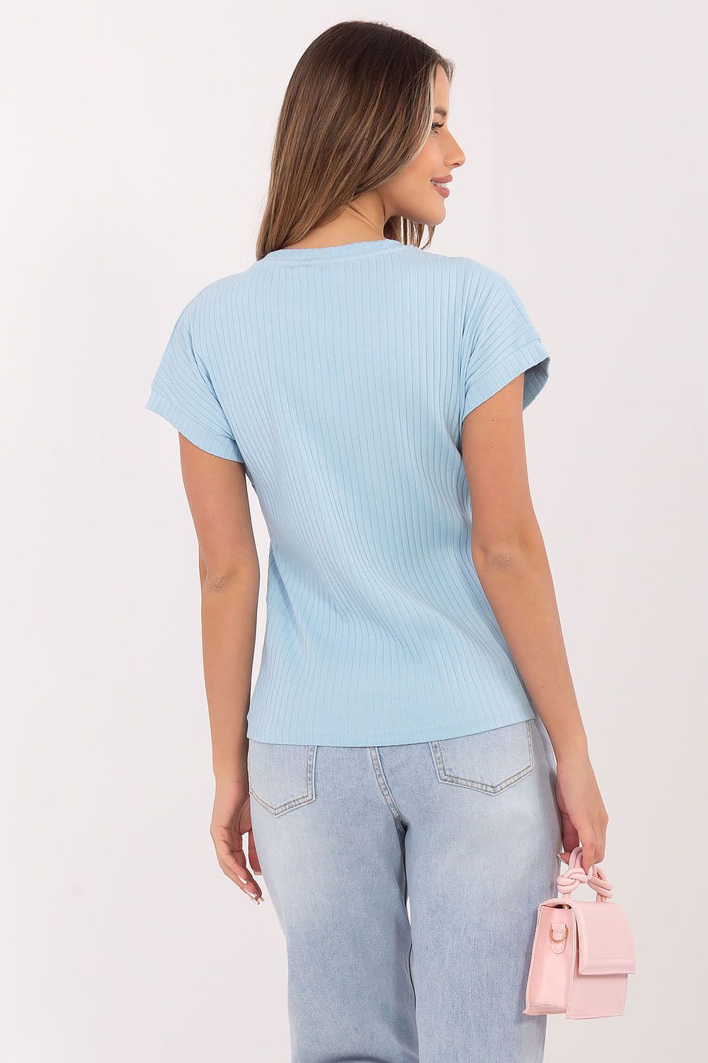 Damen kurzarm Shirt "MiMi" von Relevance blau Rückseite