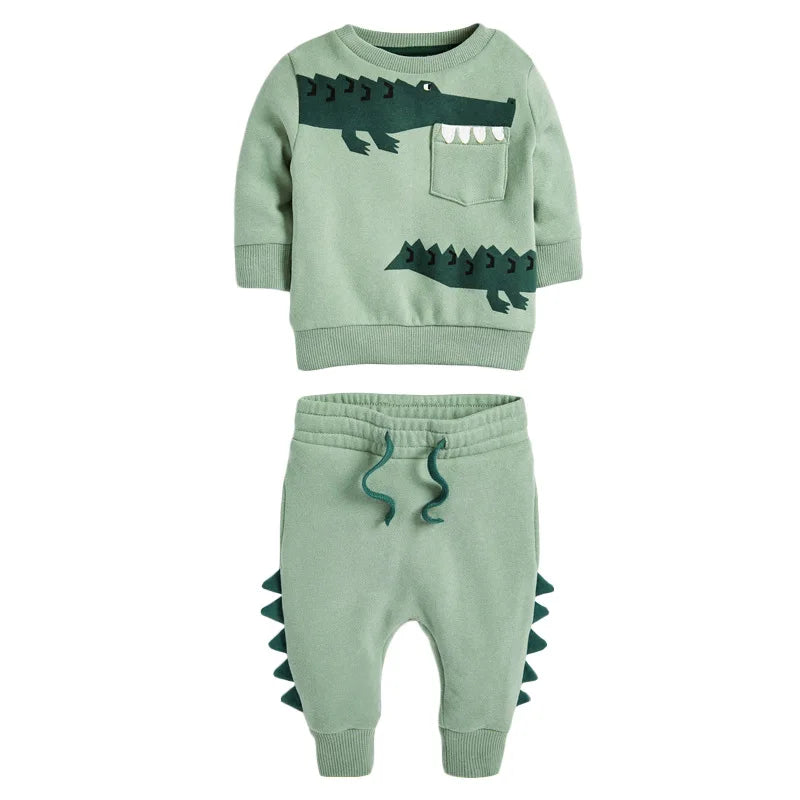 Little Maven Baby Jungen Jogging Anzug warmer Fleece Krokodil Design