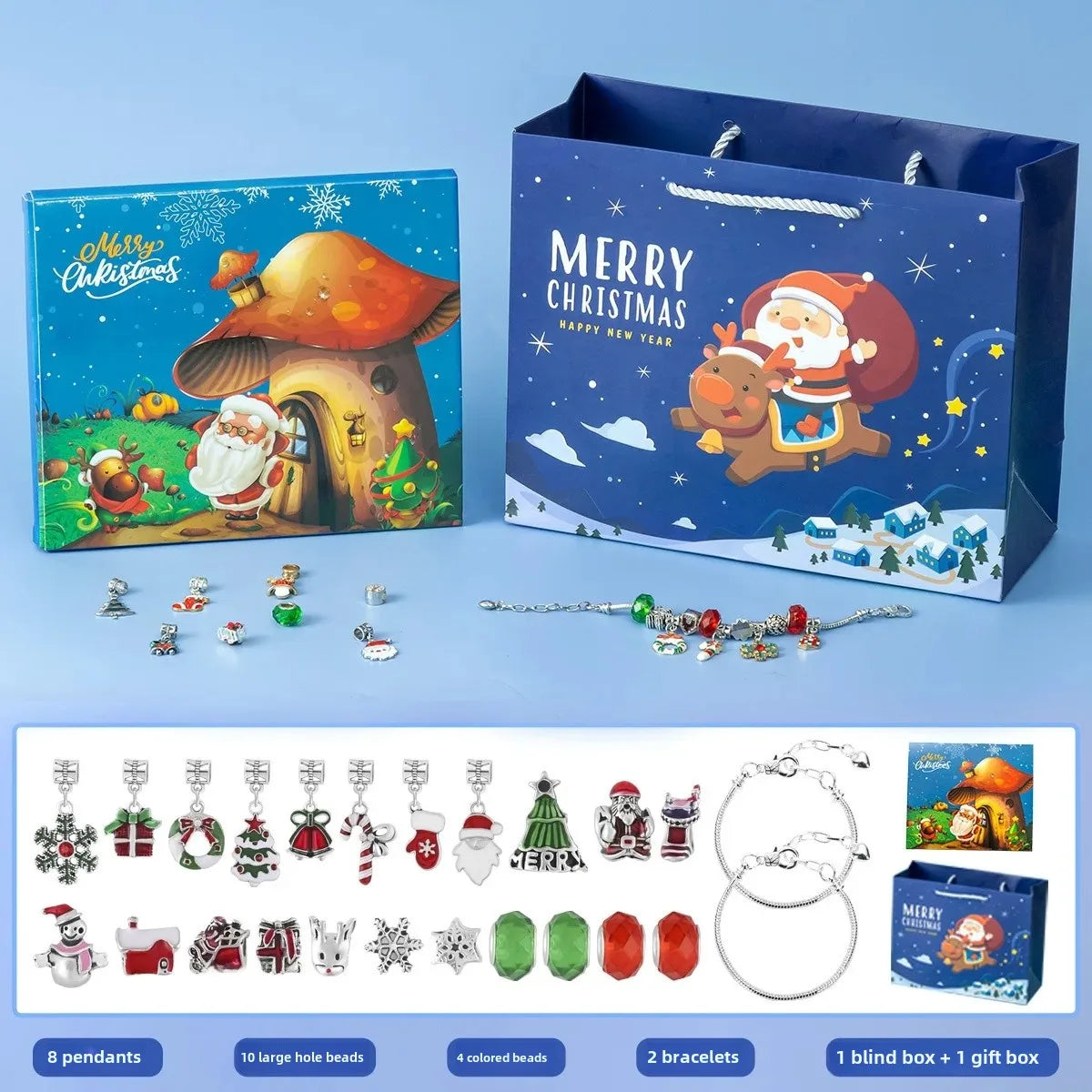 Christmas decorations Advent calendar 24-day countdown to the Christmas calendar Trendy jewelry set