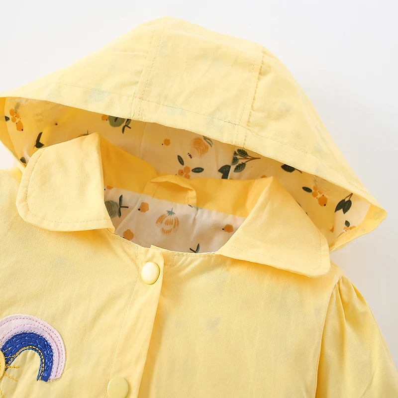 Little Maven Baby Mädchen Baumwolle Jacke mit Kapuze Cartoon Regenbogen