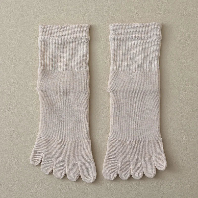 5 Paar Damen dicke Winter 5-Zehen Frottee Socken Baumwolle