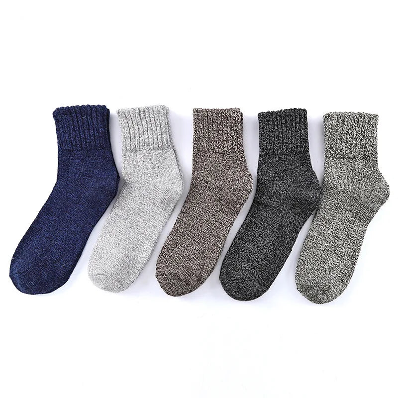 5 Paar Retro-Stil Herren Winter Socken dicke warme Komfort Baumwolle