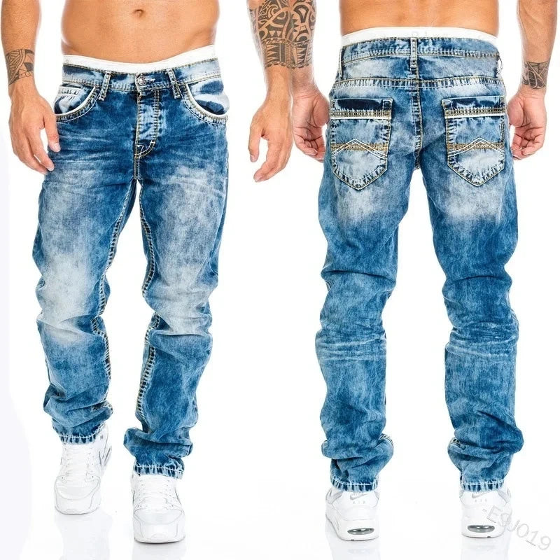 Herren Jeans Straight Stretch Slim Hose