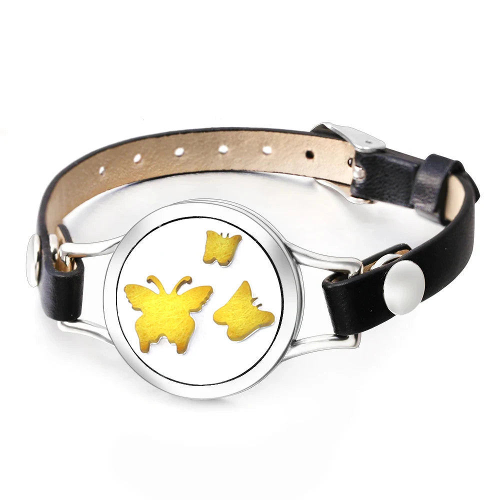 Duftarmband Ätherisches Öl Parfüm Diffusor Medaillons Leder Armband