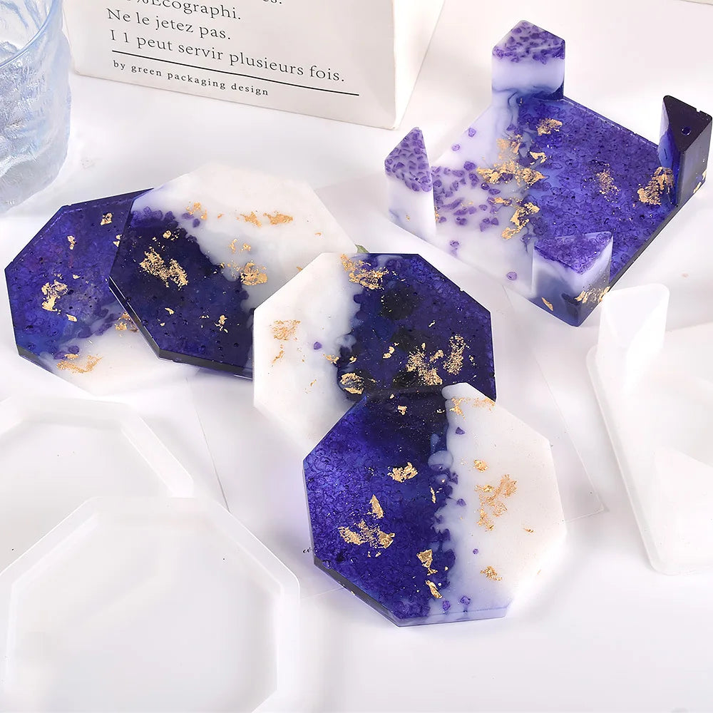 DIY Harz Form Achteckige Untersetzter Tassenuntersetzter, Aufbewahrungsbox Silikon Form