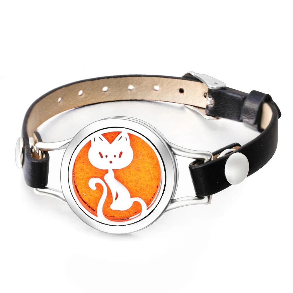Duftarmband Ätherisches Öl Parfüm Diffusor Medaillons Leder Armband