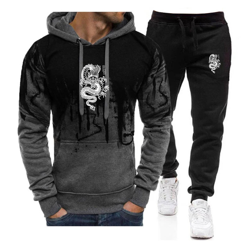 Herren 3D Winter Trainingsanzug Casual Sportbekleidung Pullover Sweatershirt