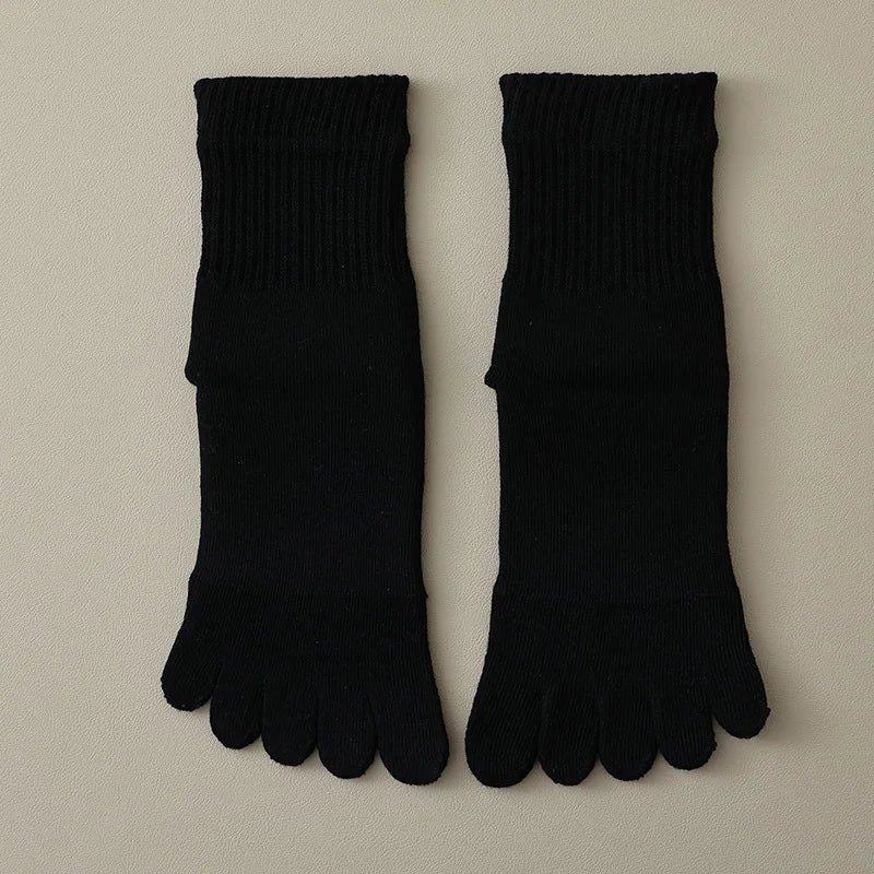 5 Paar Damen dicke Winter 5-Zehen Frottee Socken Baumwolle