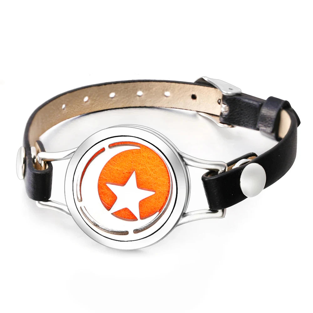 Duftarmband Ätherisches Öl Parfüm Diffusor Medaillons Leder Armband