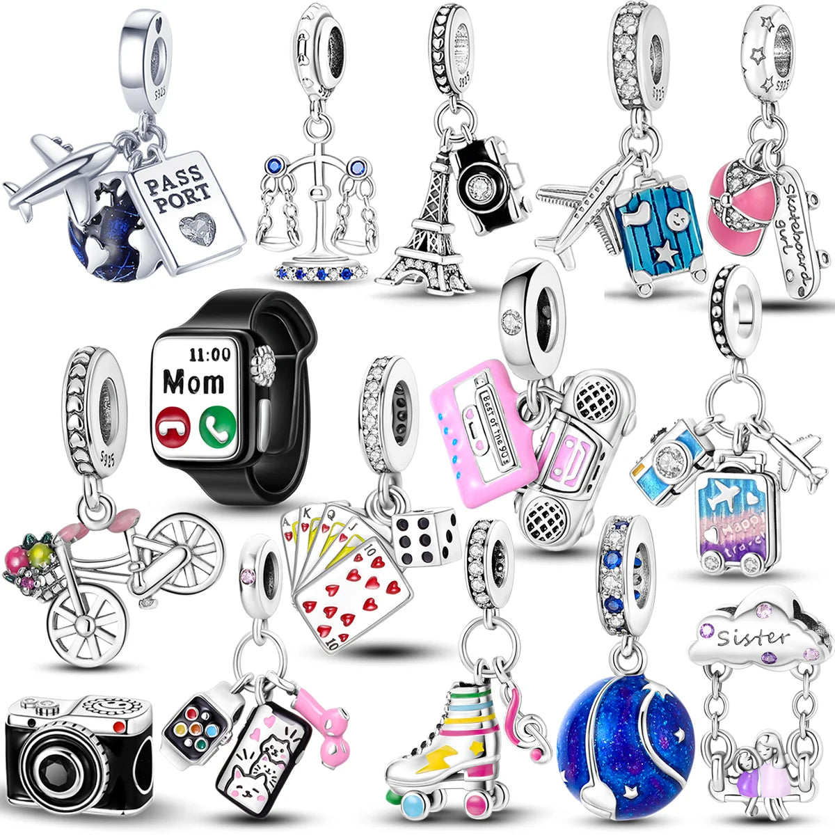 925 Silber Lustige Charms Anhänger