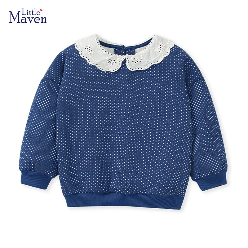 Little Maven Baby Mädchen Sweatshirt warmer Fleece mit Umlegekragen