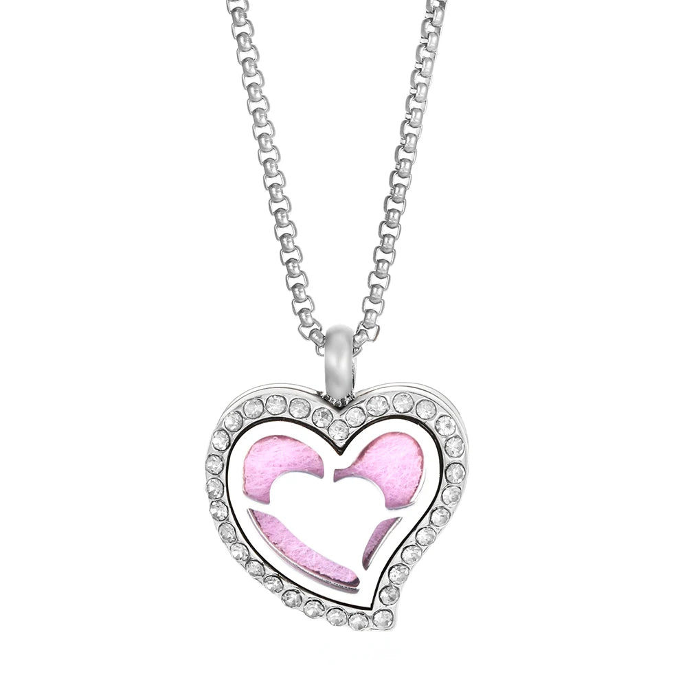 Duftschmuck Anhänger Herzförmig Aroma Therapie Parfüm Medaillon Diffusor Halskette