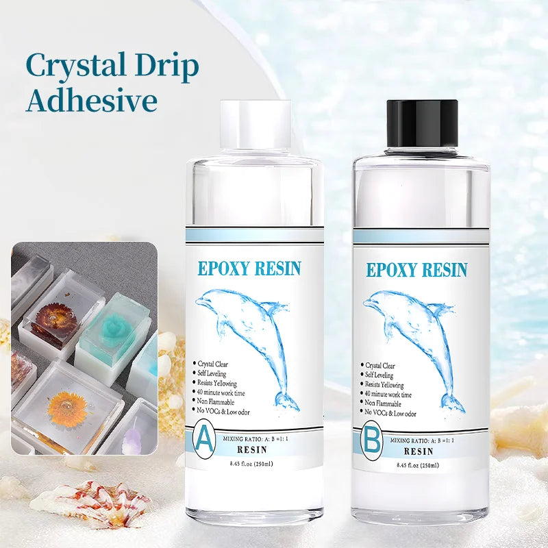 AB transparenter Kristall Epoxidharz Kleber Kits, ewiger Glanz, Kristallhärter, DIY