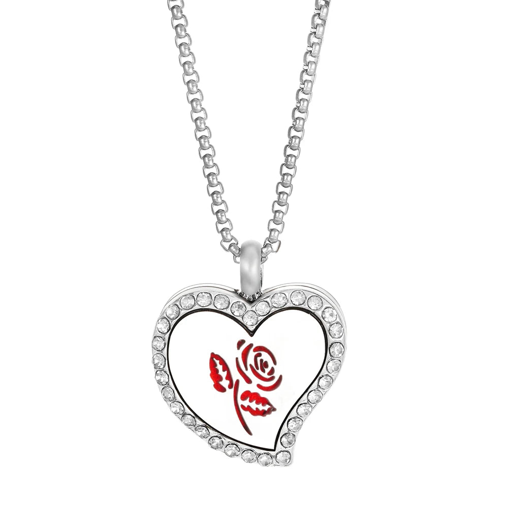 Duftschmuck Anhänger Herzförmig Aroma Therapie Parfüm Medaillon Diffusor Halskette