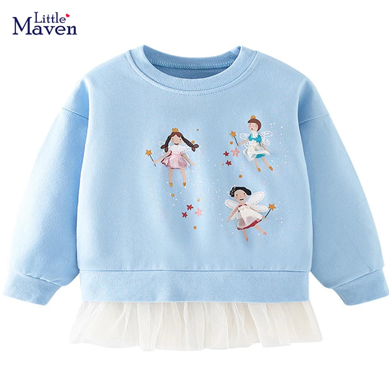 Little Maven Baby Mädchen Sweatshirt Top blau Blume Fee