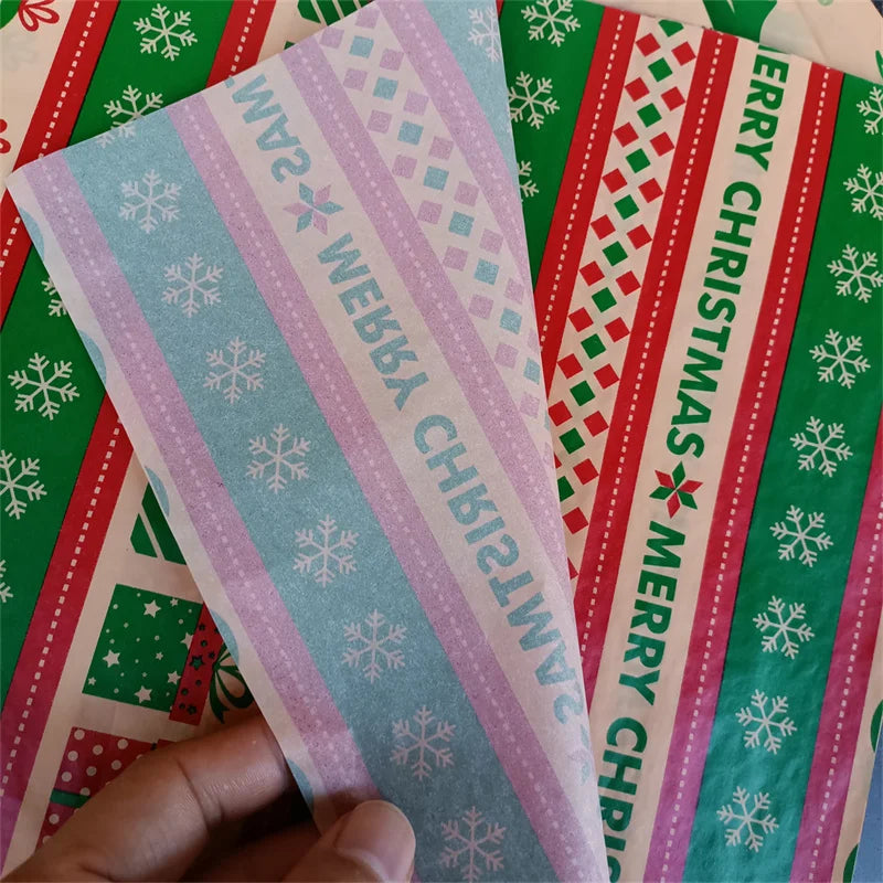 Kraft-Seidenpapier Weihnachtsmuster, mehrfarbig bedruckt