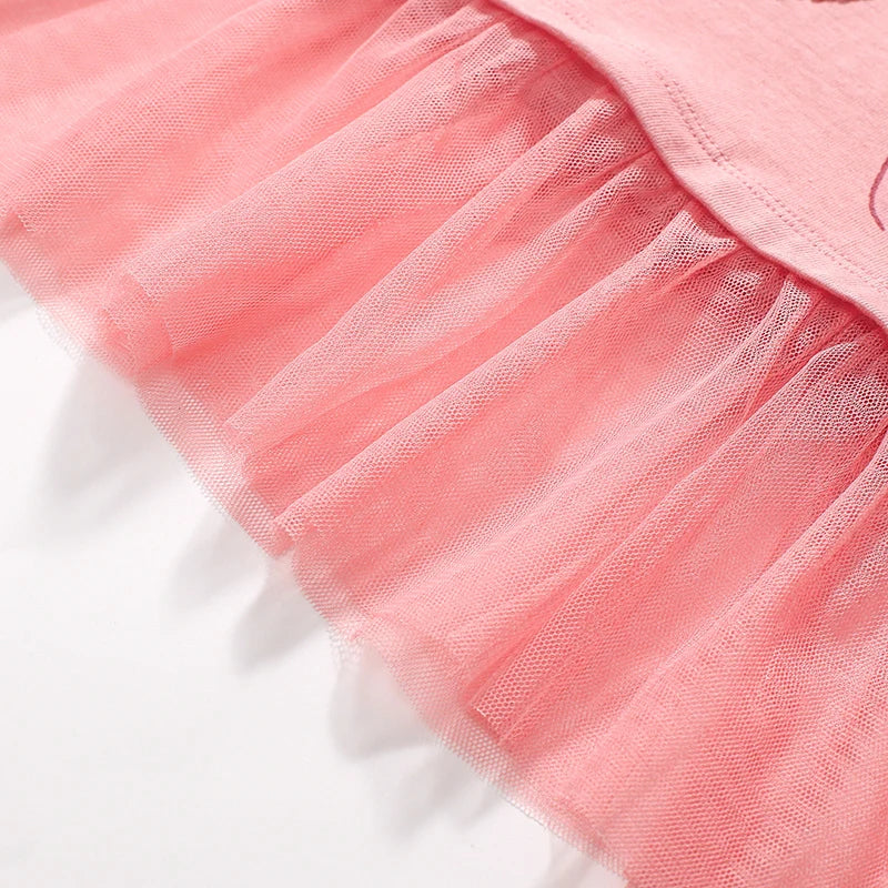 Little Maven Baby Mädchen Oberteil mit Tüll Cartoon Pailletten Ballett Schuhe