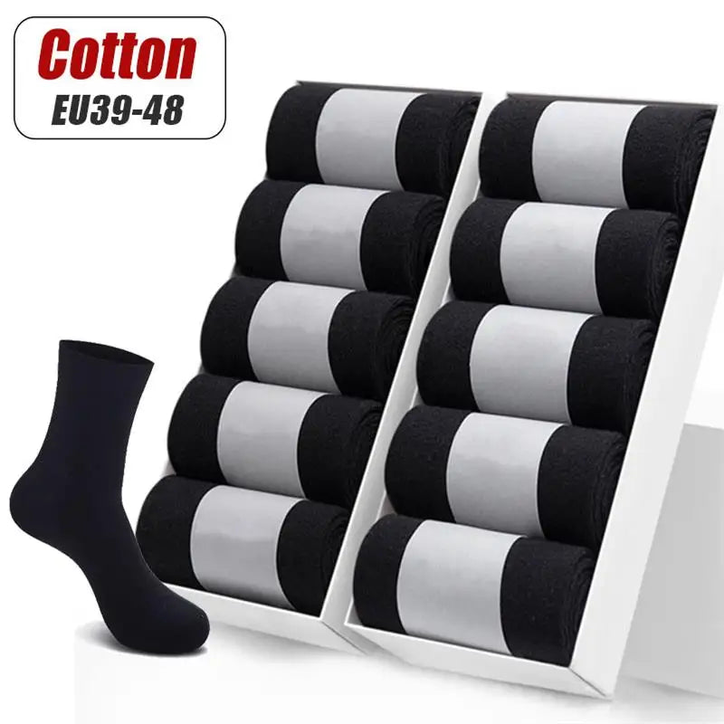 10 Paar Herren Socken aus reiner Baumwolle weiche Business Socken