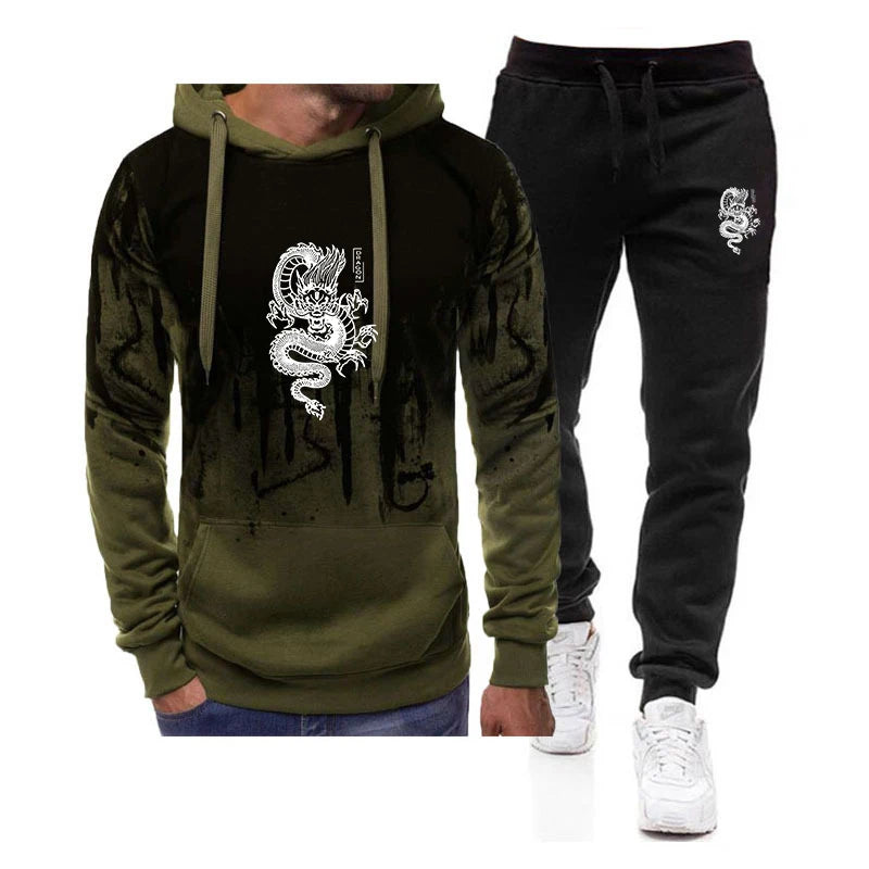 Herren 3D Winter Trainingsanzug Casual Sportbekleidung Pullover Sweatershirt