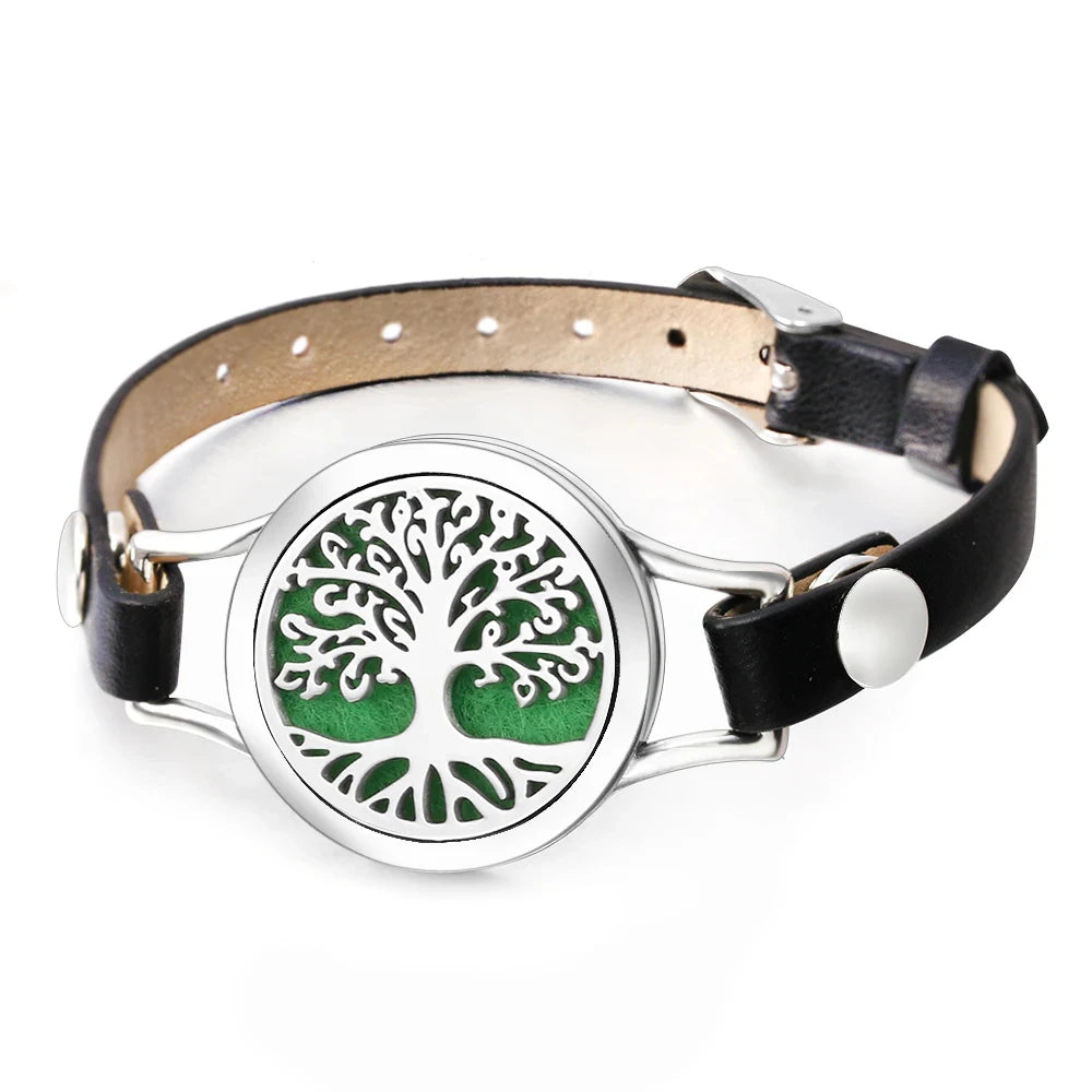 Duftarmband Ätherisches Öl Parfüm Diffusor Medaillons Leder Armband