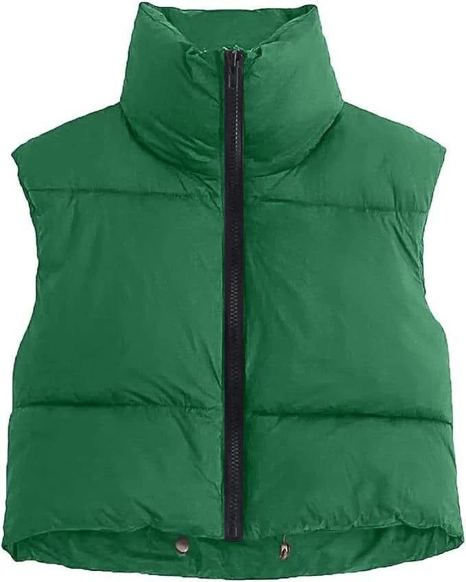 Women's short down jacket with stand-up collar