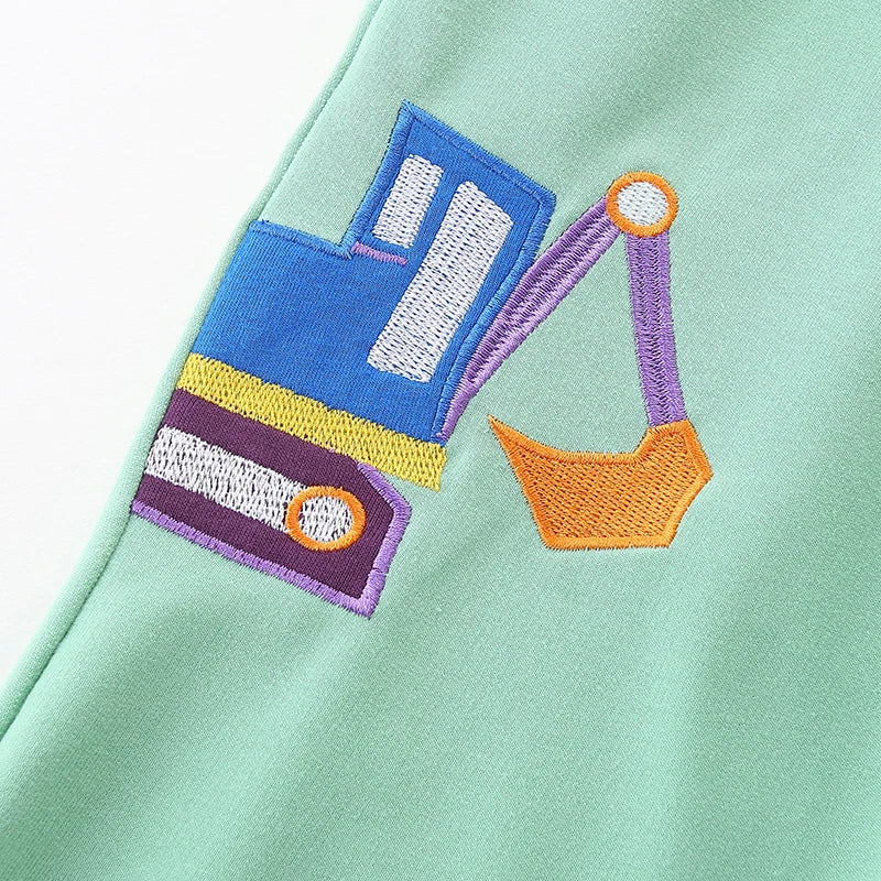 Little Maven Baby Jungen Jogginghose Stickerei Cartoon Bagger